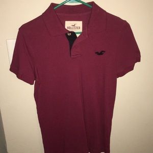 Small Maroon Hollister collard shirt